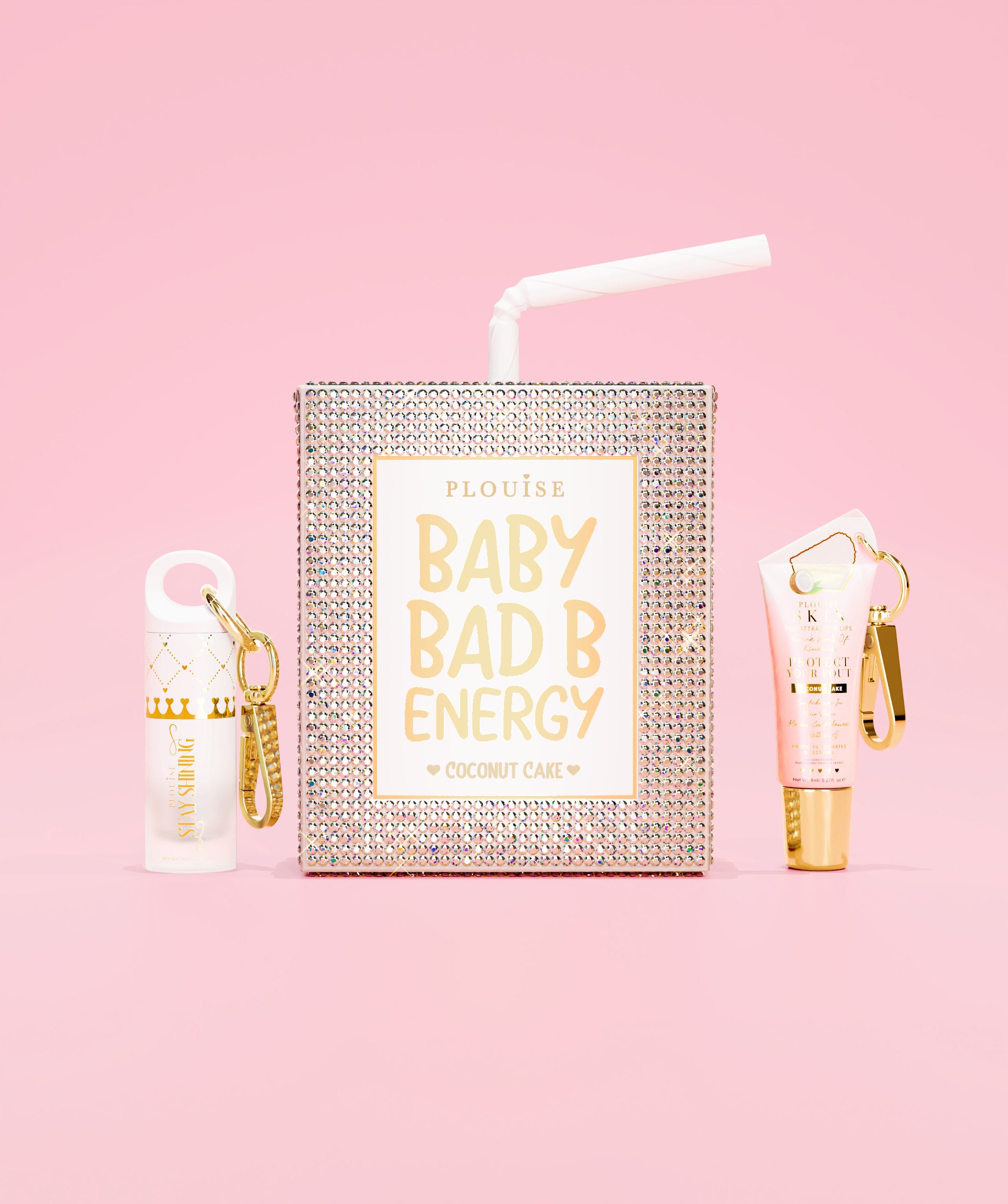 Mini Lip Oil & Conditioner Duo with Keychain | P.Louise Crystal Baby