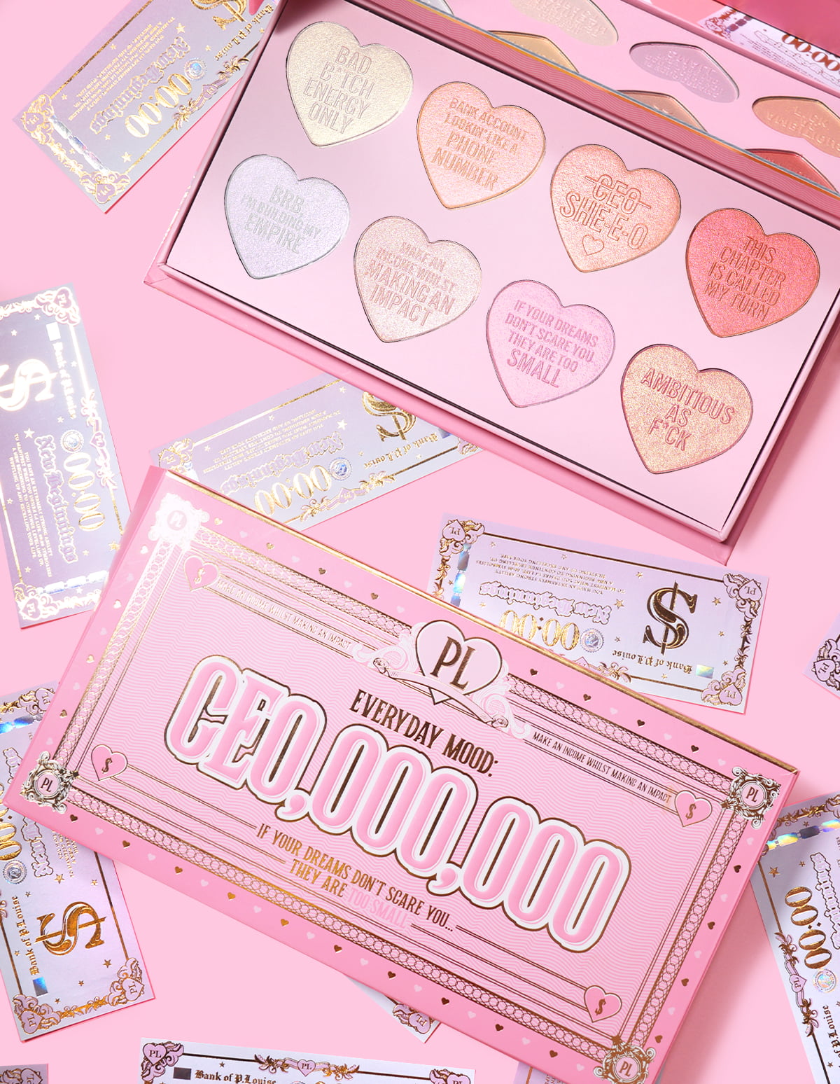 Pink & Peach Highlighter Palette for Glowing Skin | P.Louise Everyday Mood