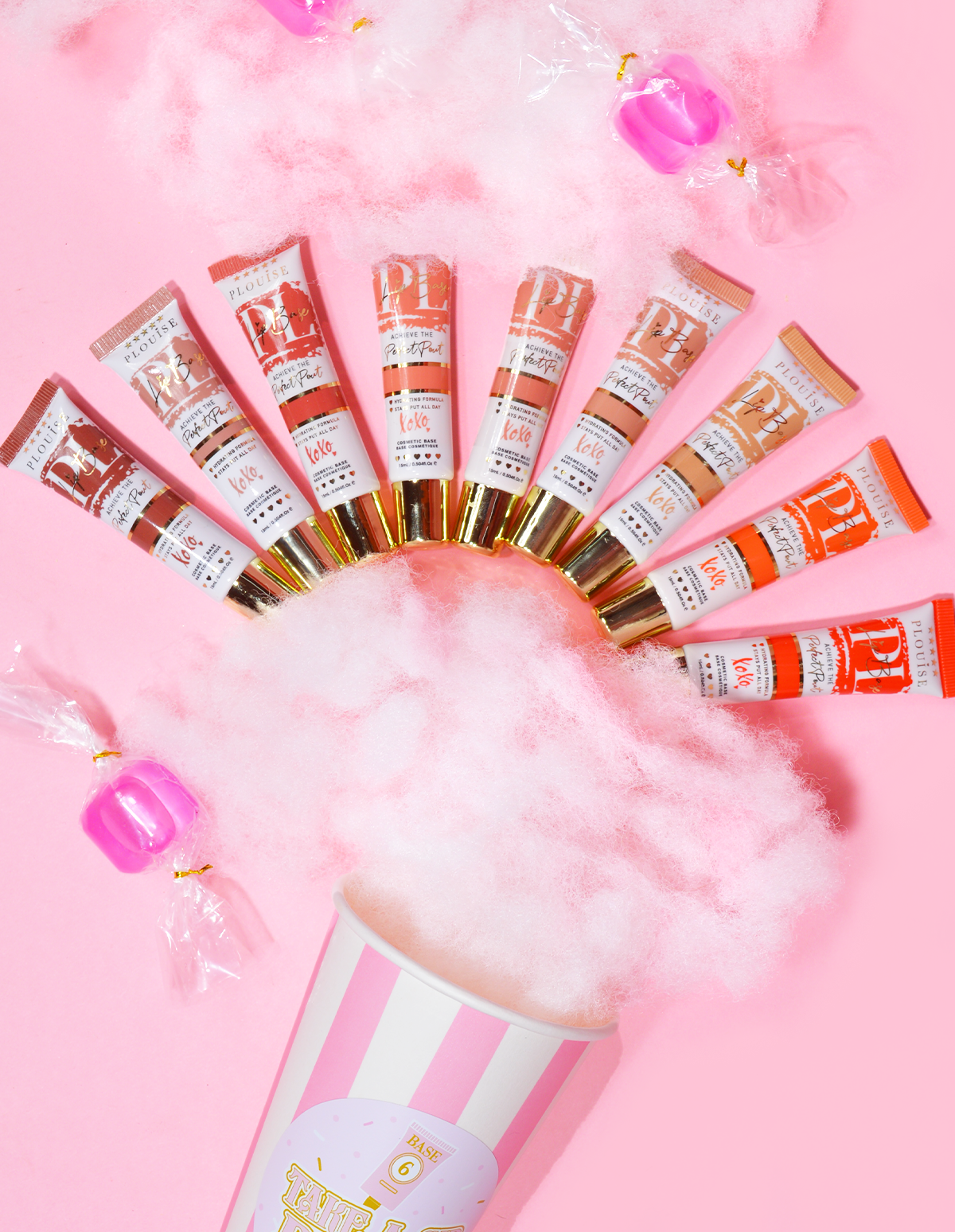 P.Louise Lip Base Bundle - 9 Semi-Matte Shades for Smooth Lips | Smooch Collection