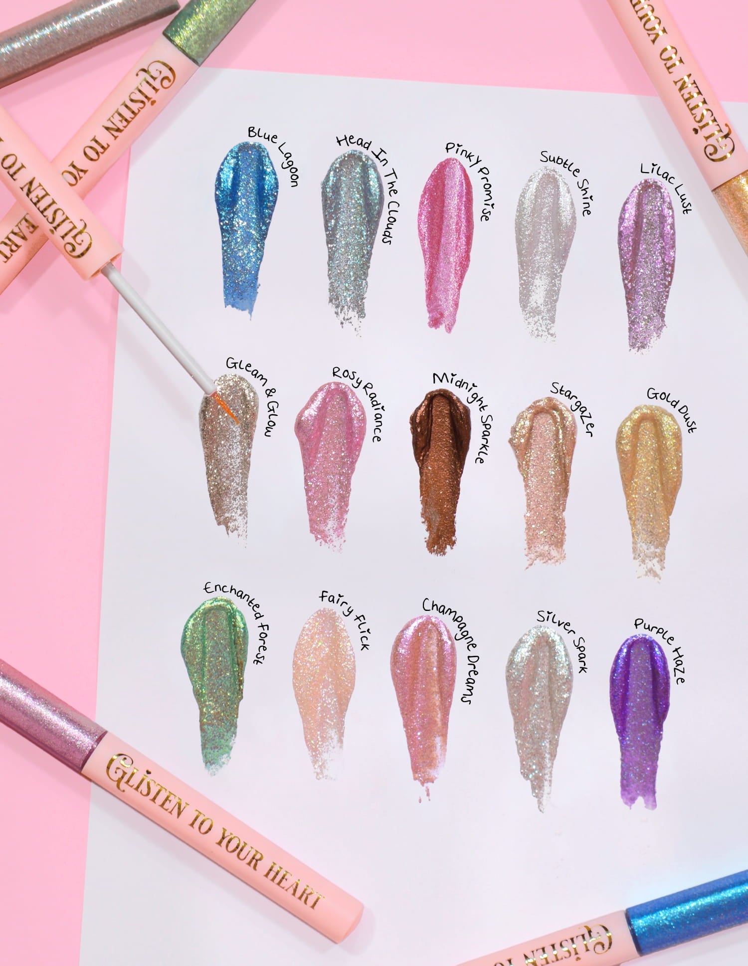 Glitter Eyeliner Set with 15 Dazzling Shades | P.Louise Glisten