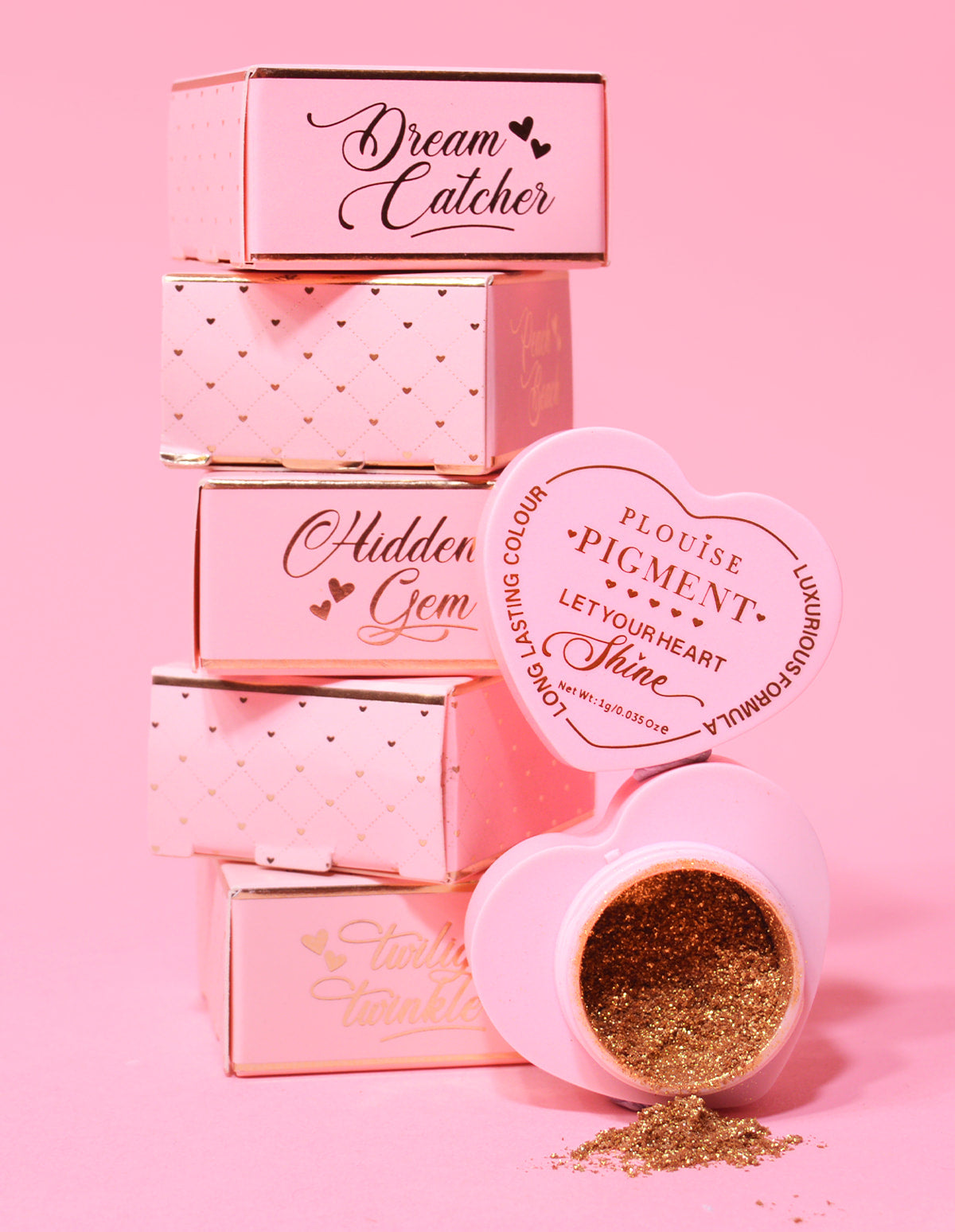 Loose Shimmer Pigments for Eyeshadow | P.Louise Heart Collection