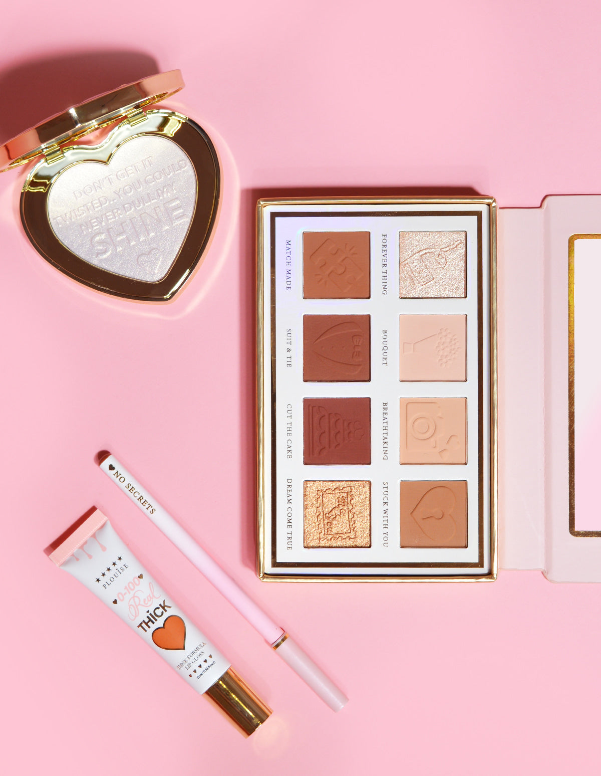 P.Louise Route 66 Makeup Bundle - Eyeshadow Palette, Highlighter & Lip Set