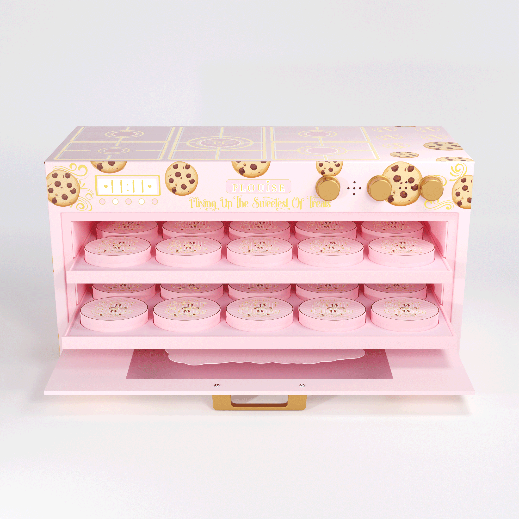 Cream Bronzer Palette with 20 Shades & Oven Design | P.Louise