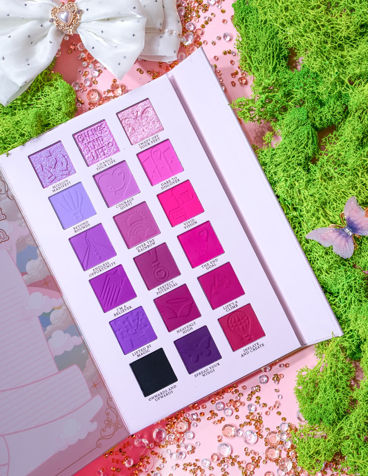 Rainbow Eyeshadow Palette with Foiled Shimmers & Matte Shades | P.Louise