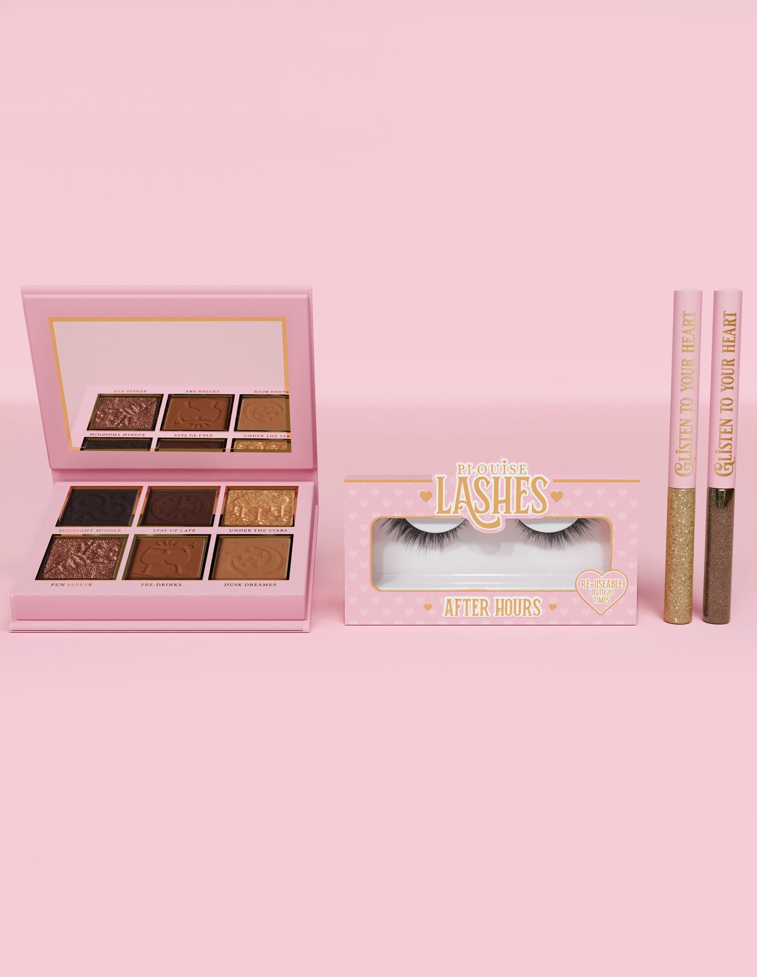 Smokey Eye Makeup Bundle with Glitter Liner & False Lashes | Dusk Diva