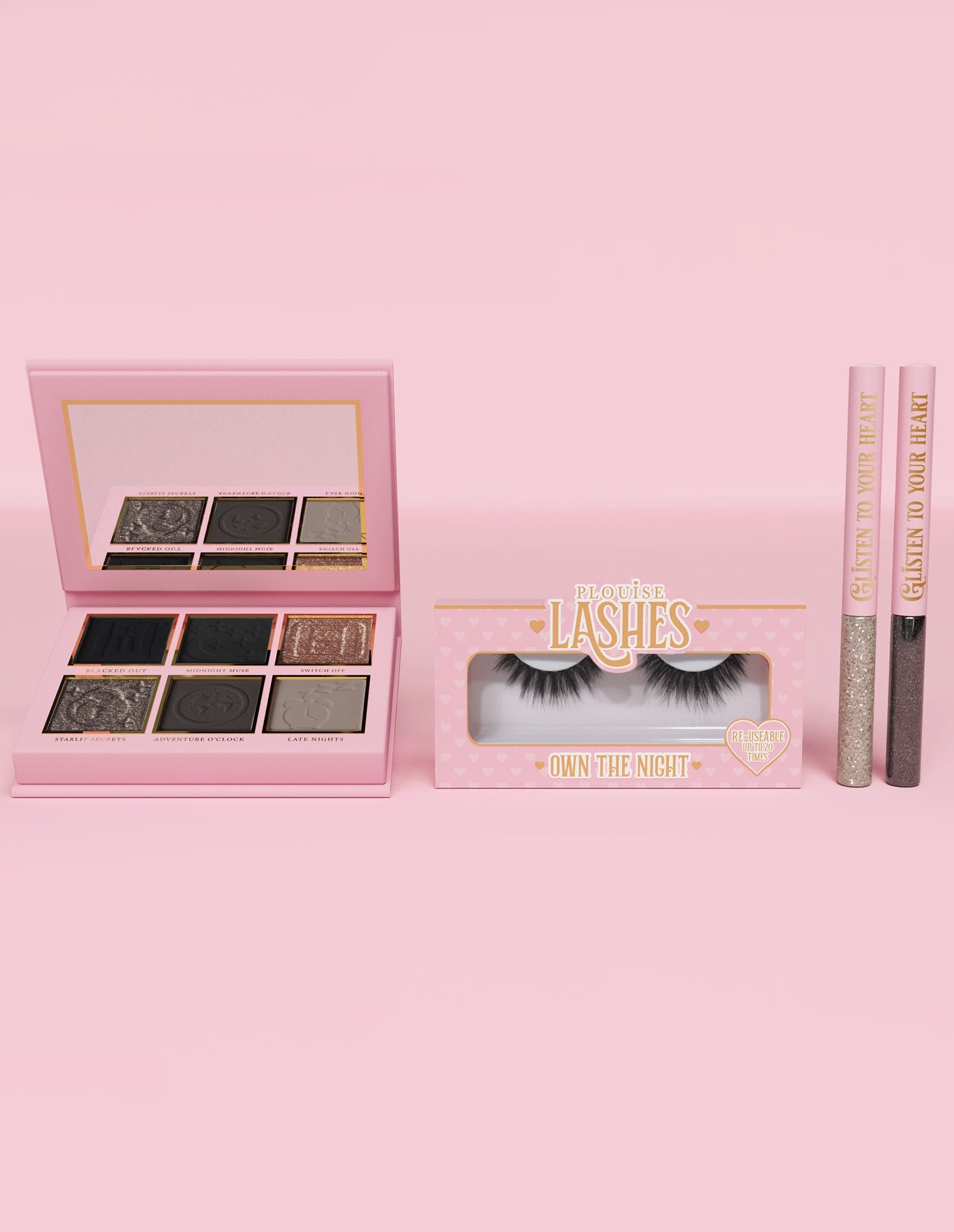 Smokey Eye Makeup Bundle with Glitter Liner & Lashes | Midnight Muse