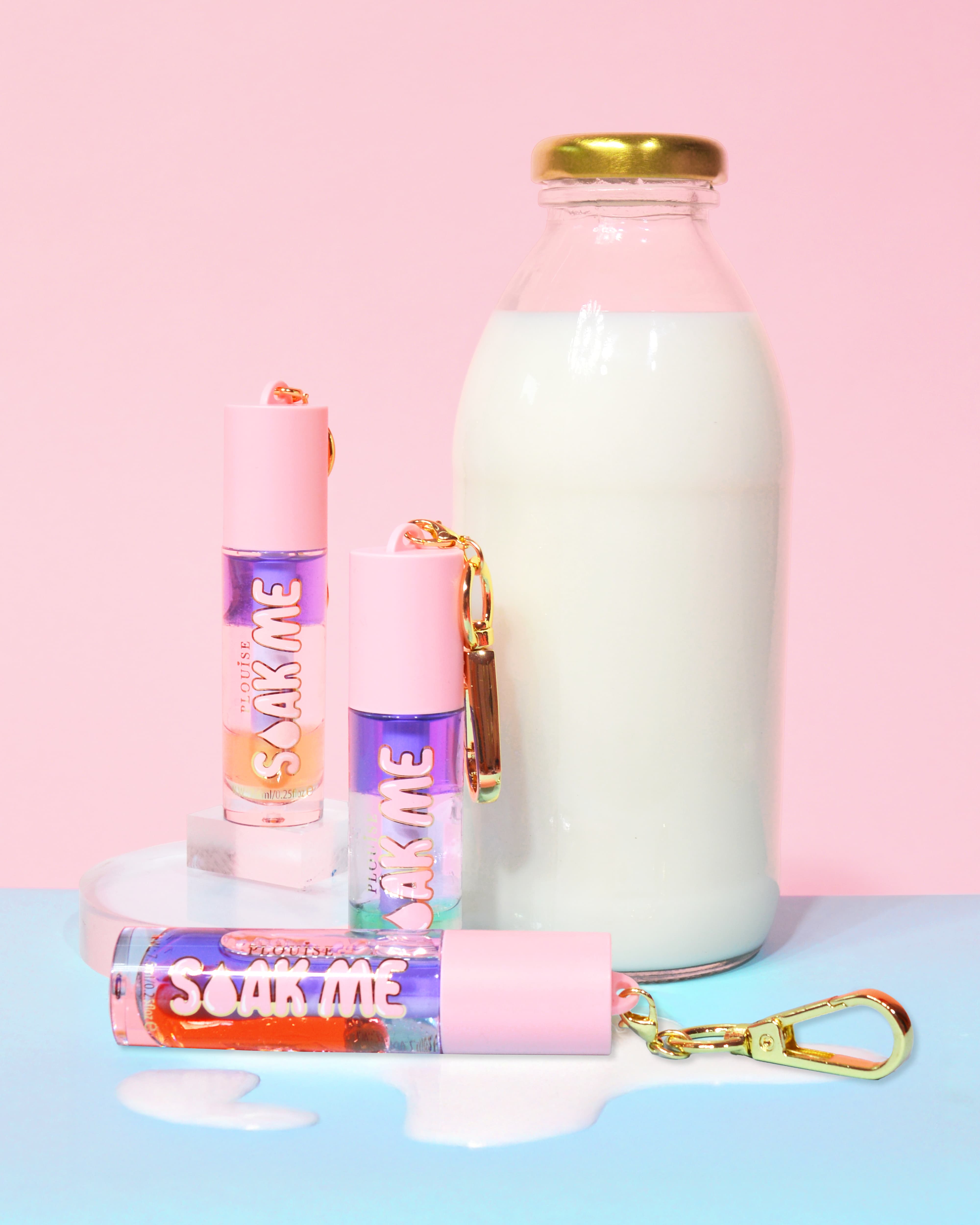 P. Louise Soak Me Lip Oil Trio - Hydrating Gloss Set | Breakfast Bundle
