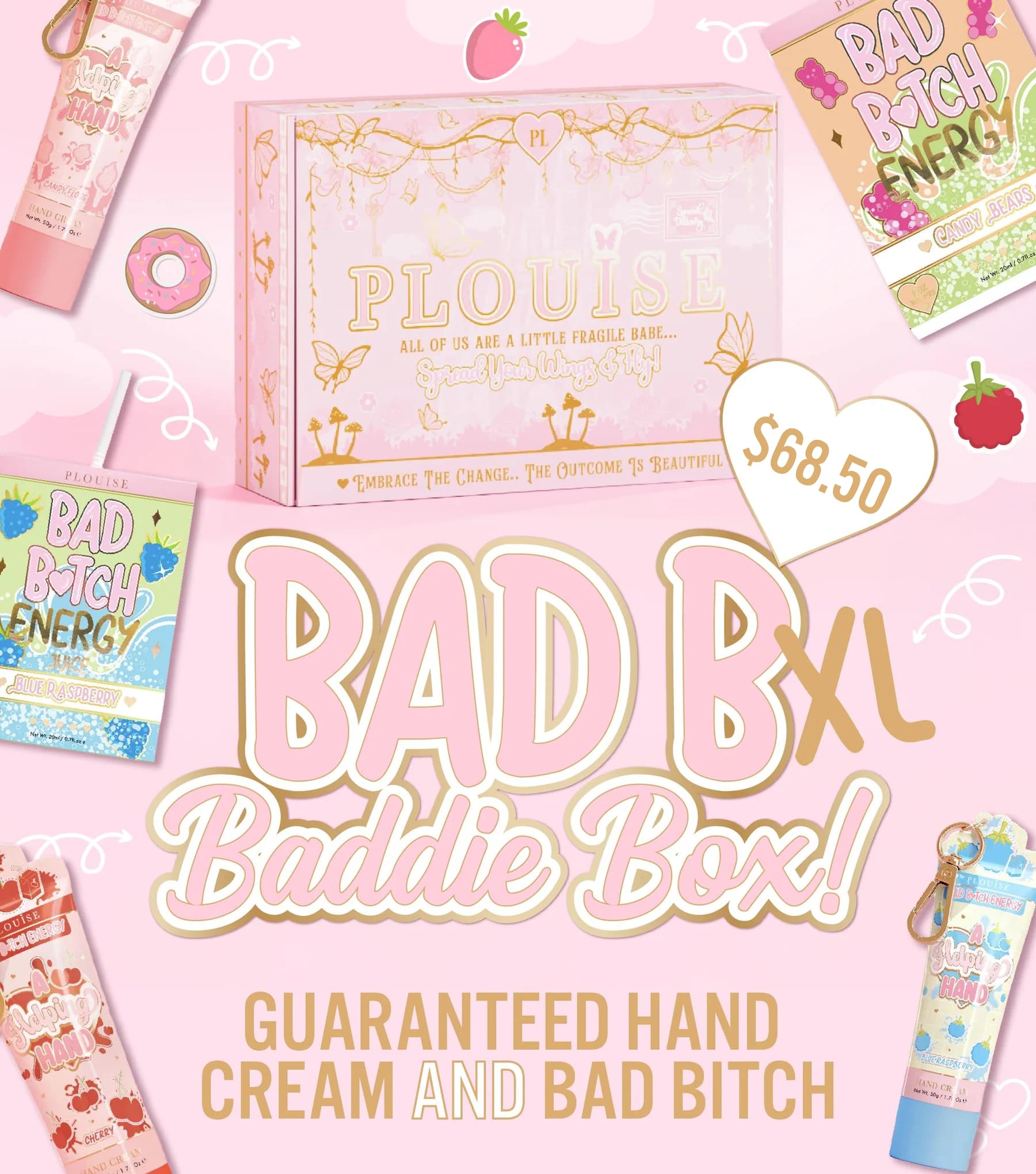 Baddie Makeup Box with Lip Duo & Hand Cream | P.Louise